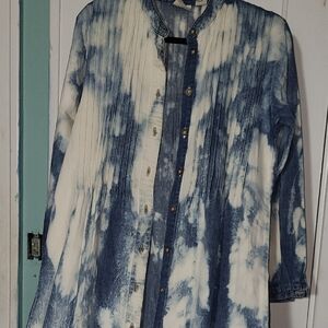 L.L. Bean Blue and White Denim Shirt